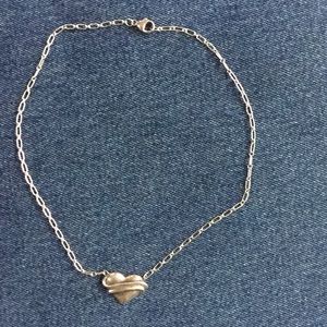 Tattoo Heart vintage 1990’s sterling silver paper clip chain necklace